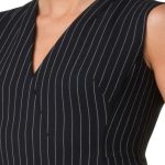 Pinstripe Sleeveless Virgin Wool Sheath Dress